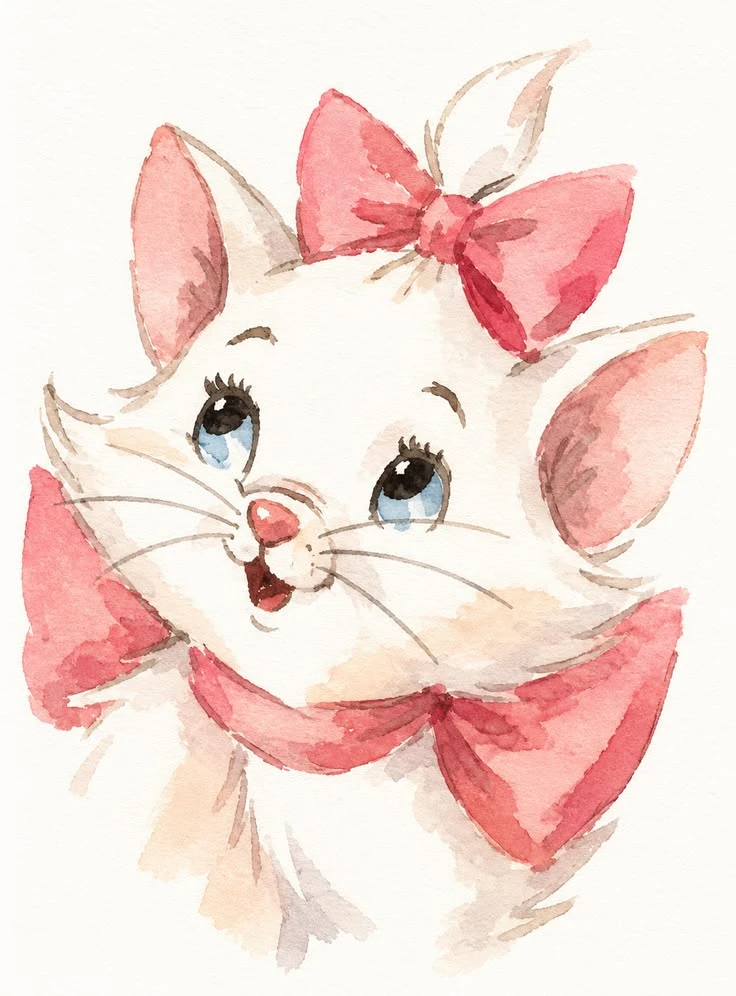 Рисуем котика акварелью