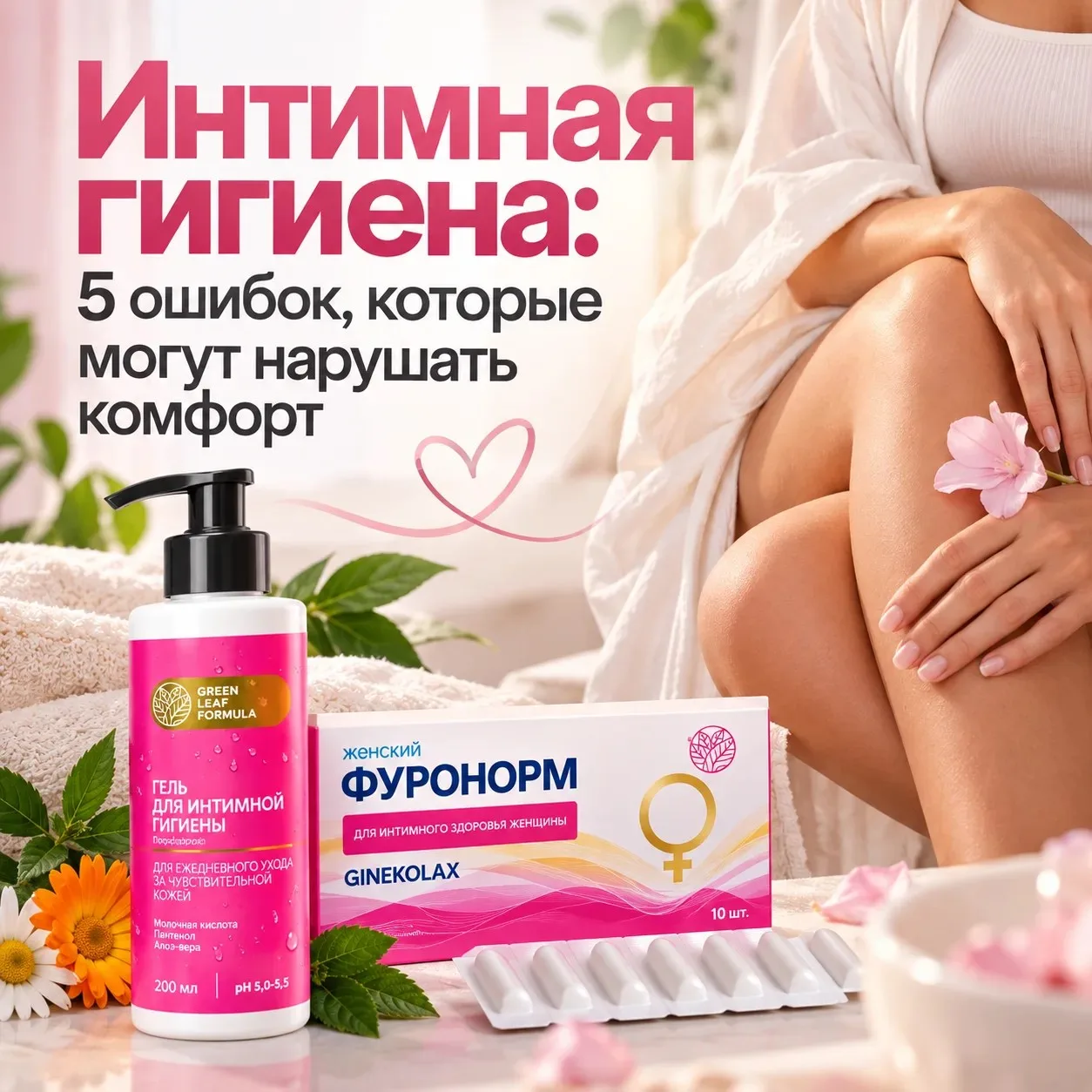 🌸 Интимная гигиена: 5 ошибок, которые могут нарушать комфорт