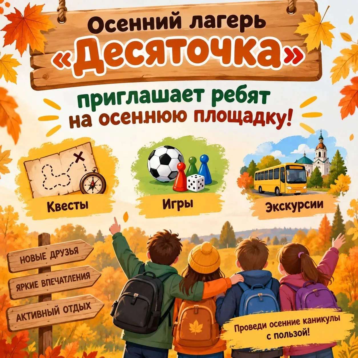 Уважаемые родители! 👋Приглашаем ребят провести осенние каникулы весело и с пользой на ...