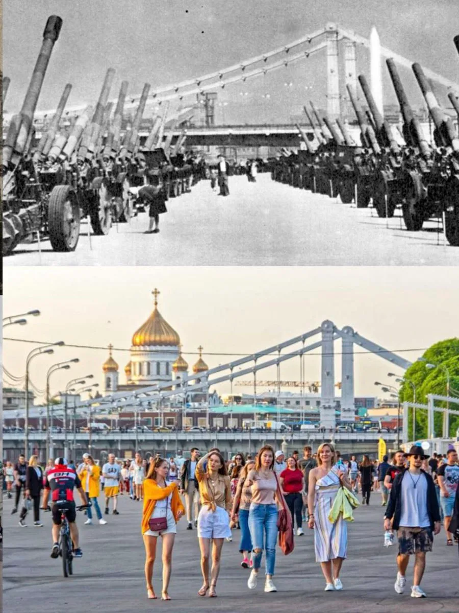 📍Артиллерийская аллея на Пушкинской набережной.  

1943/2023 год.

💡За две недели до начала Курско