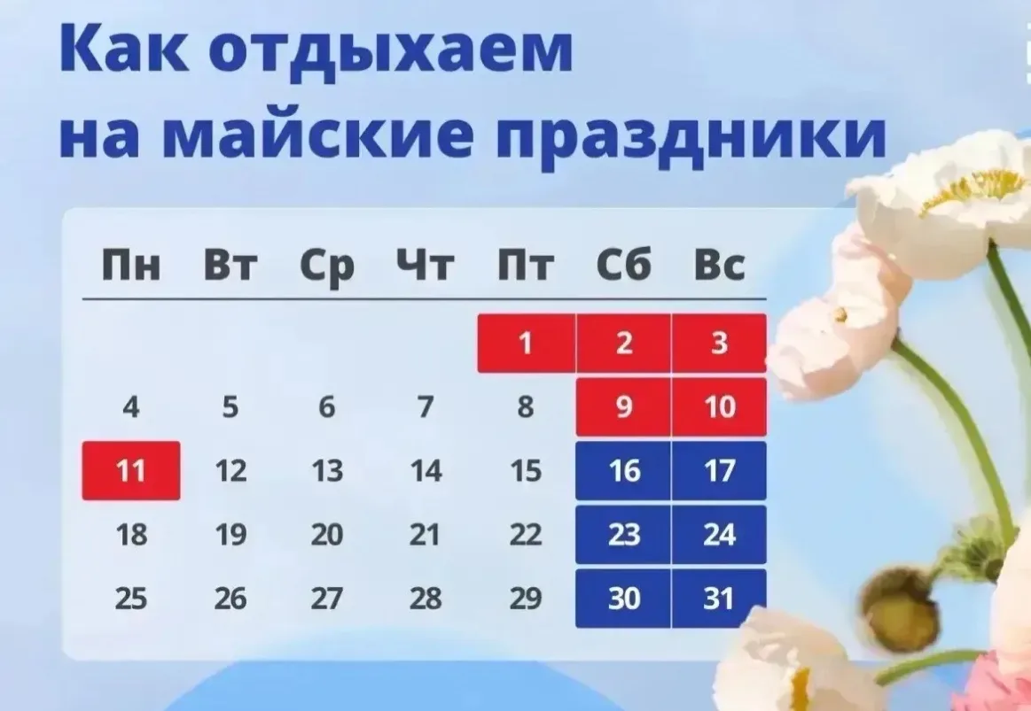 🗓 как отдыхаем на майские праздники 🎊

✨В пятницу наступают первые майские: отдыхаем с 1 по 3 мая.