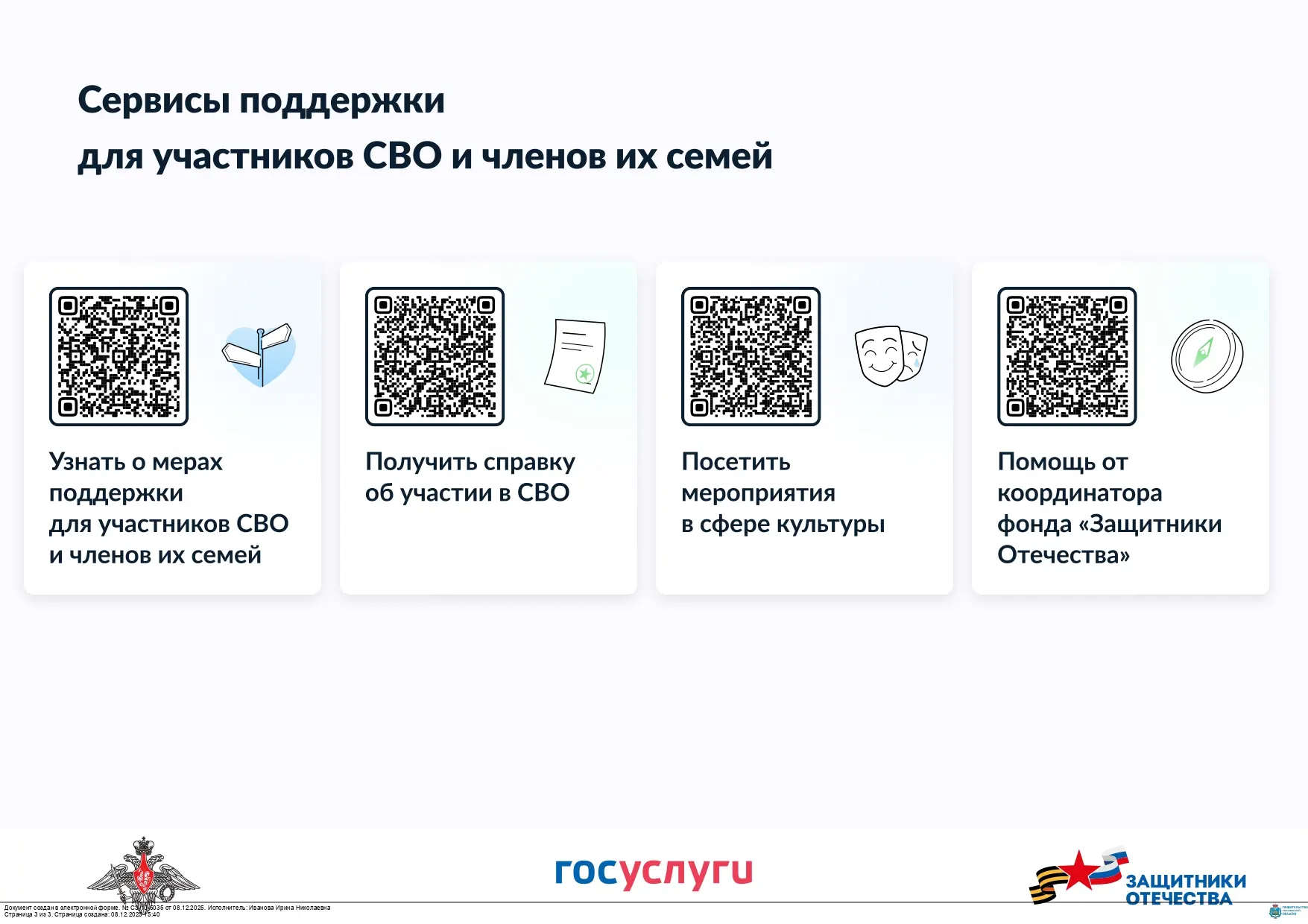 Сервисы для участников СВО и членов их семей

Министерство цифрового развития, связи и массовых комм