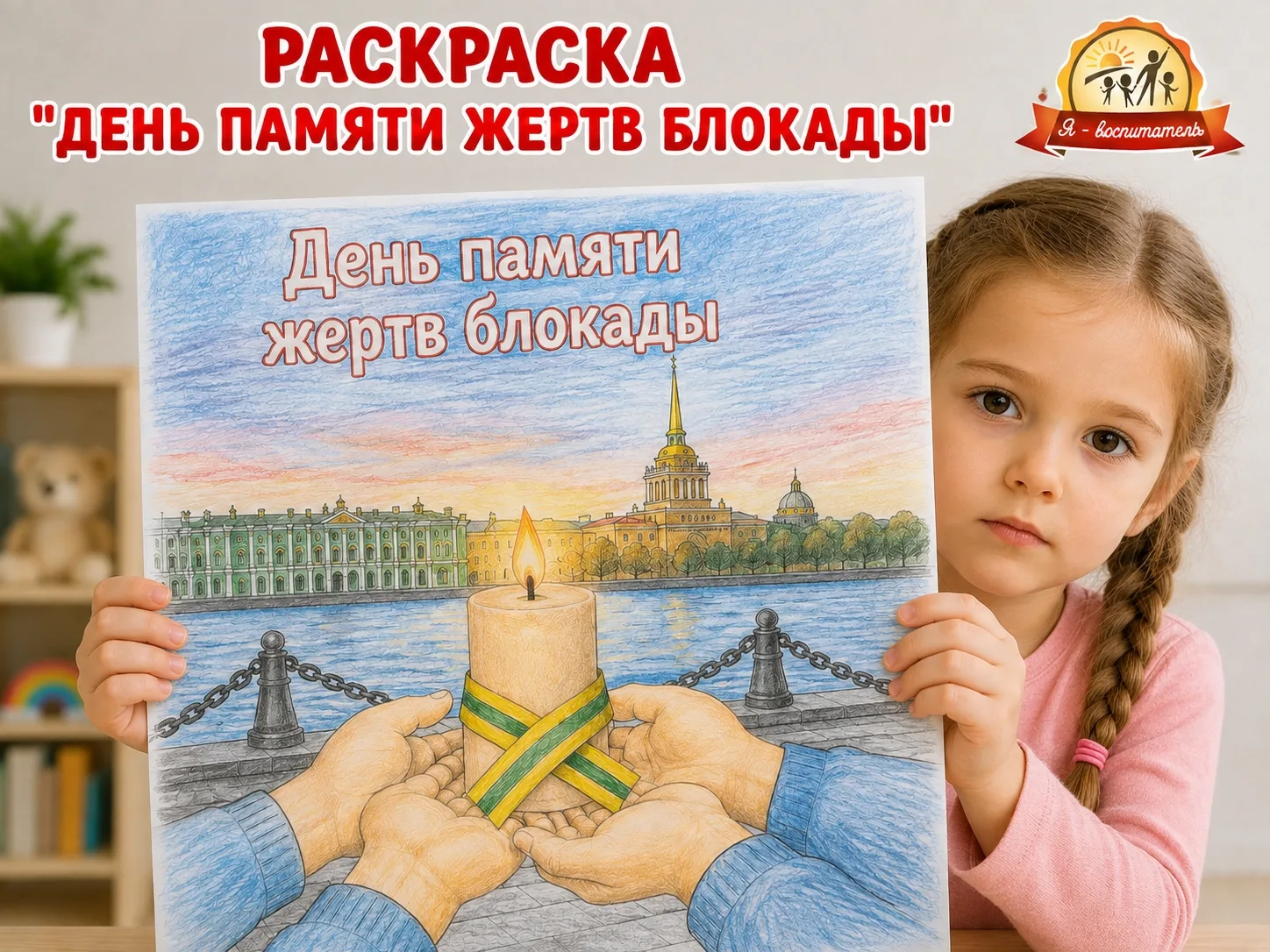 Раскраска «День памяти жертв блокады»