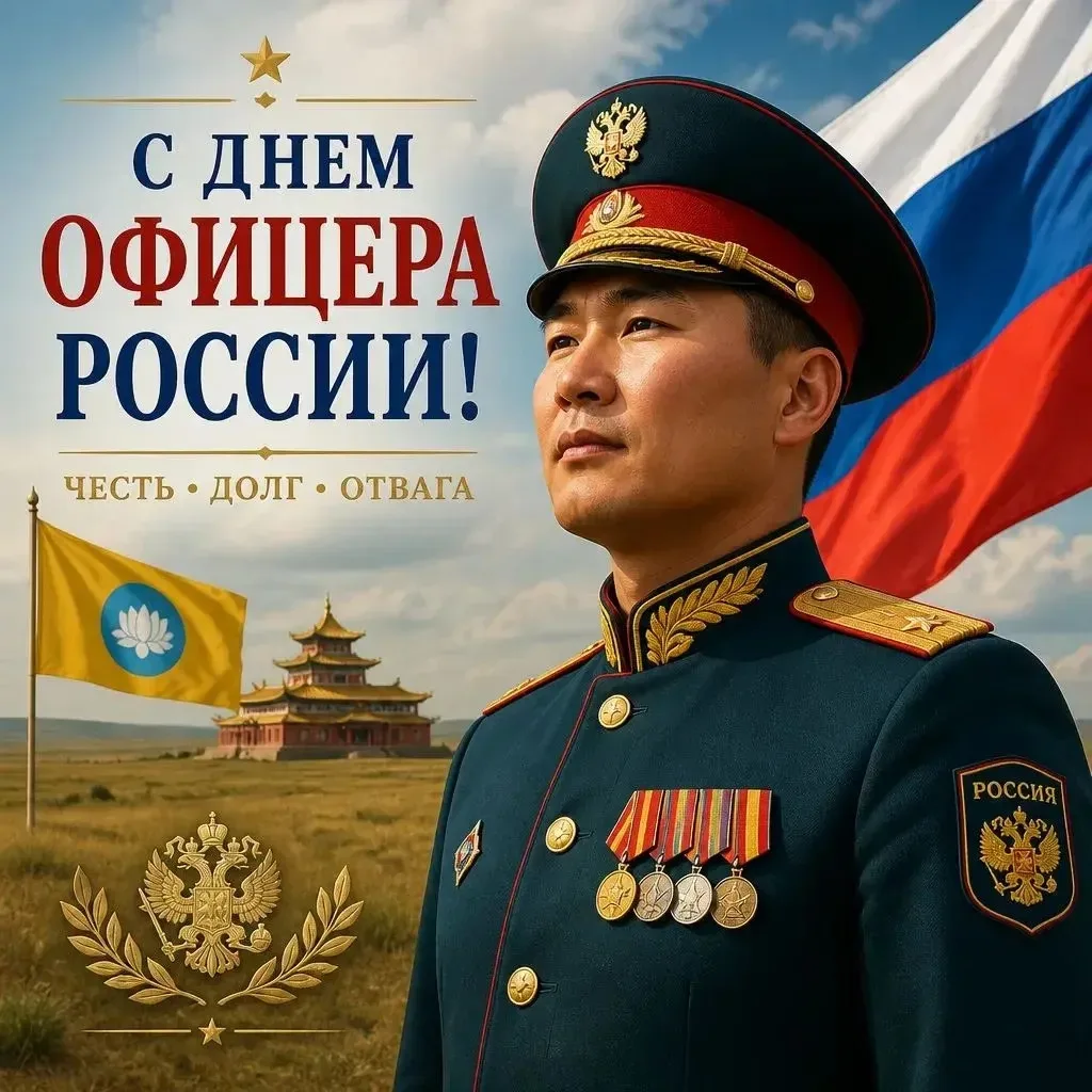 Уважаемые офицеры, ветераны Вооружённых Сил и правоохранительных органов Сарпинского ра...