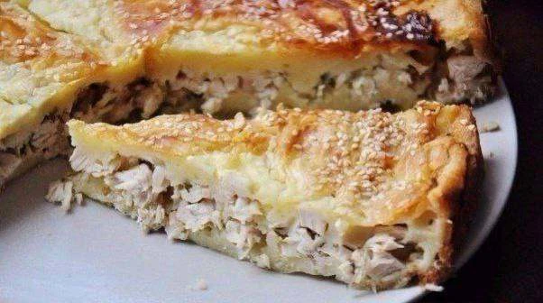 Ленивый пирог с курицей