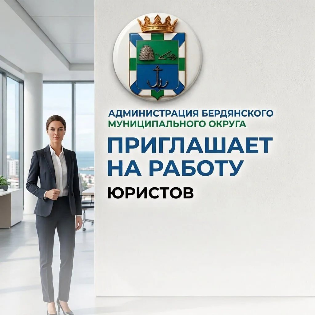 Администрация Бердянского муниципального округа приглашает на работу юристов