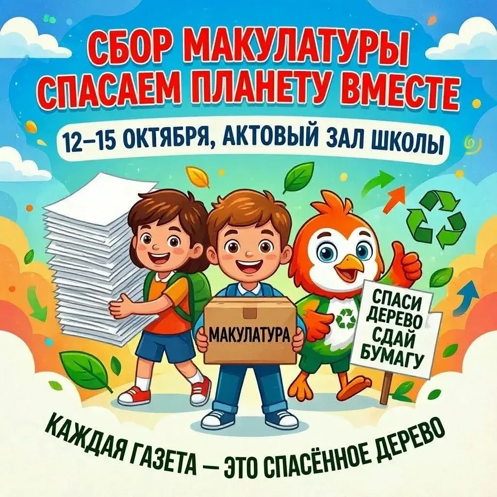 АКЦИЯ «СОБЕРЁМ МАКУЛАТУРУ - СОХРАНИМ ПРИРОДУ!» 🌳