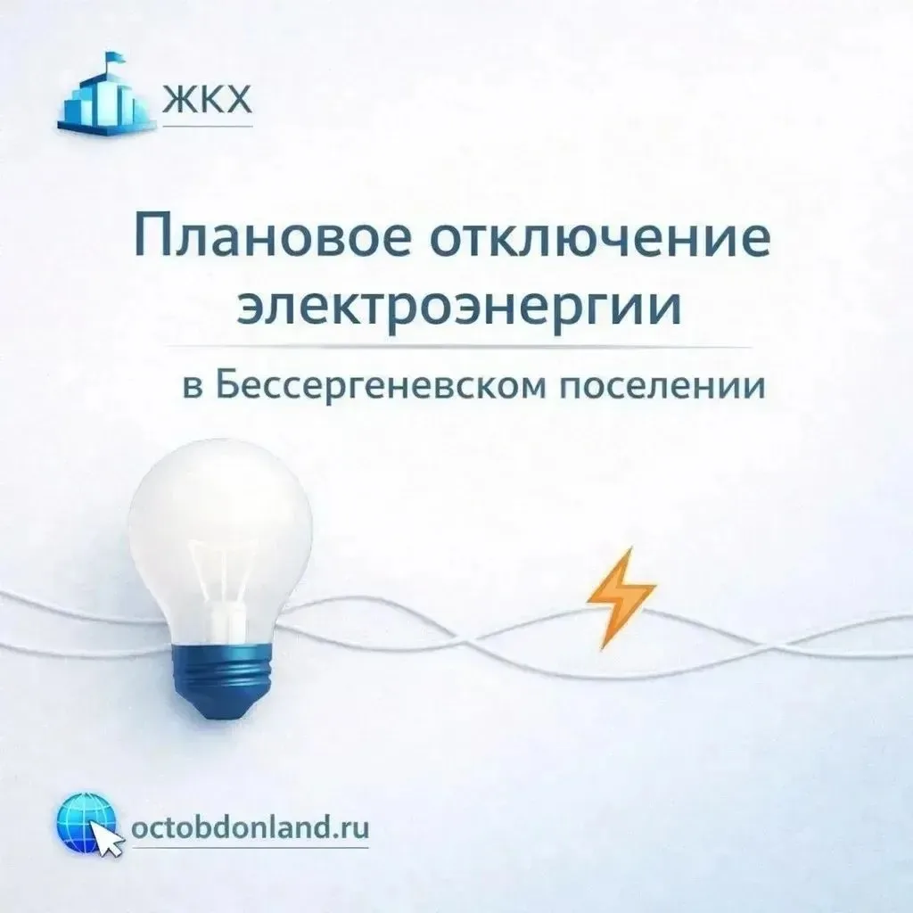 Объявление
Уважаемые жители Бессергеневского сельского поселения!  По данным Октябрьских районных эл