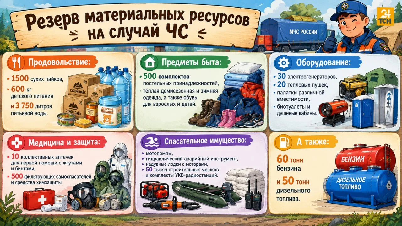 Запас на случай ЧС обновили в Тульской области