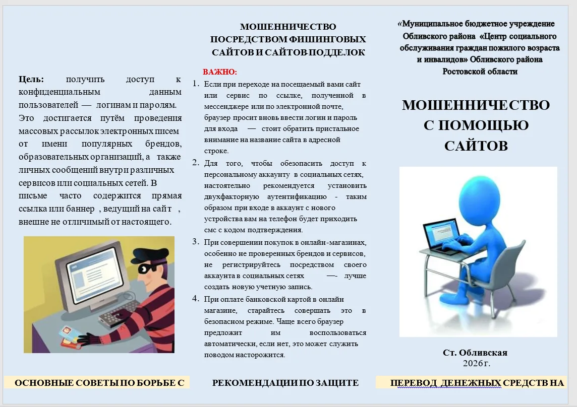«Мошенничество с помощью сайтов»
Повышение финансовой грамотности пожилых людей позволяет поднять ур