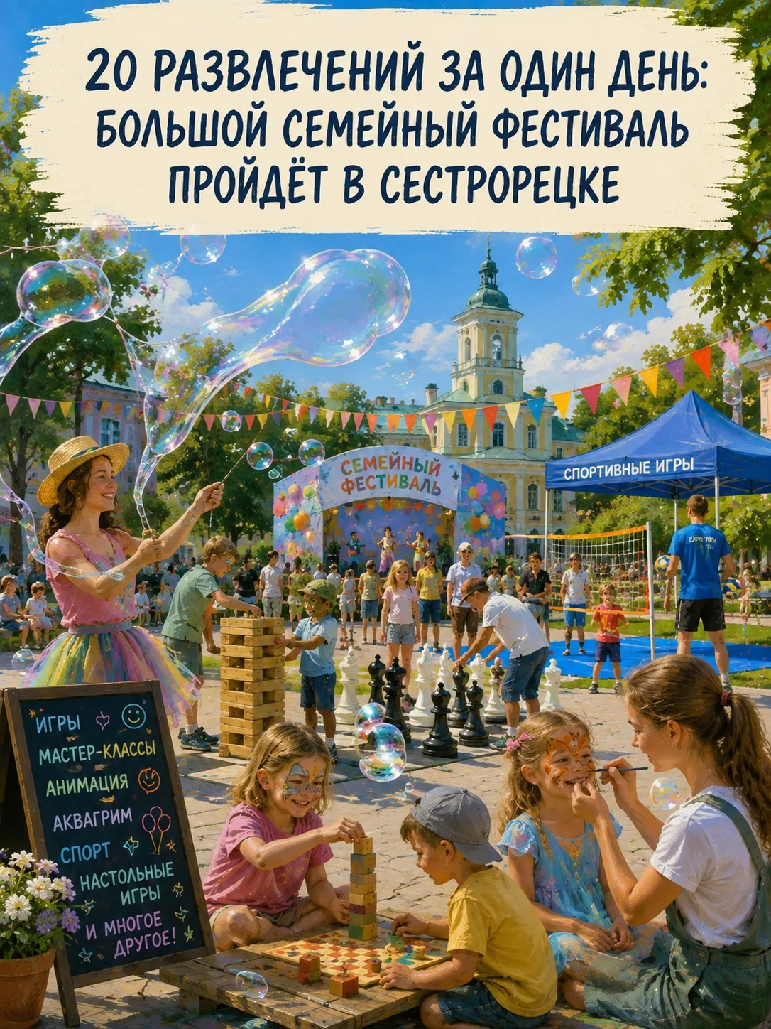 20 развлечений за один день: большой семейный фестиваль пройдёт в Сестрорецке