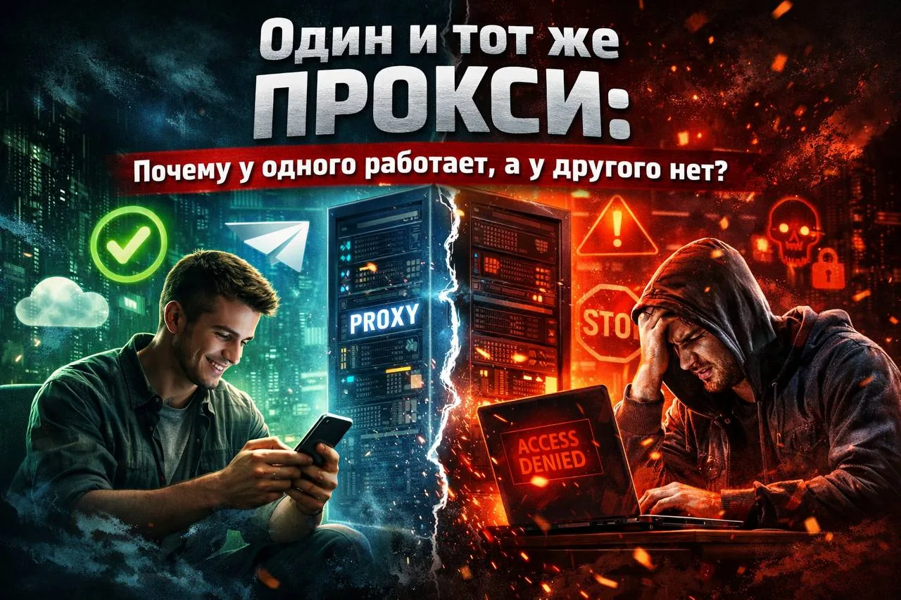 Почему один и тот же прокси у одного работает, а у другого нет

Очень частая ситуация:

👉 один гово