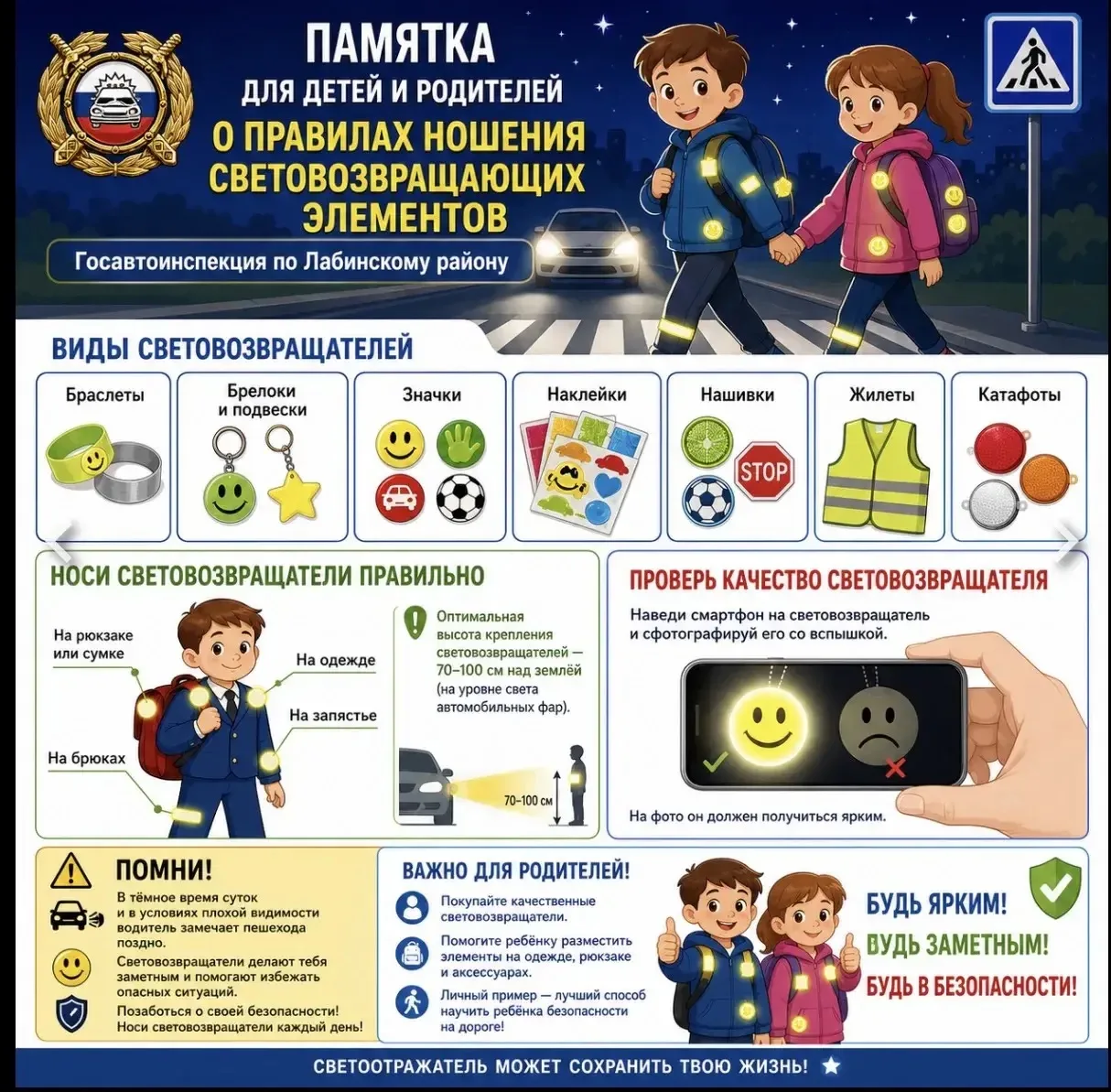Уважаемые родители! Обращаем ваше внимание на важность приобретения для детей световозв...