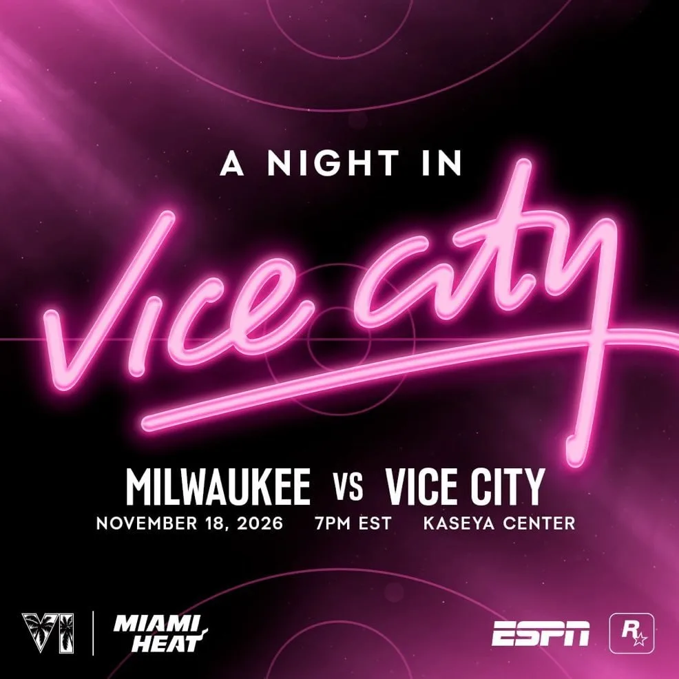Miami Heat переименуются в Vice City на одну ночь из-за коллаборации с GTA 6
