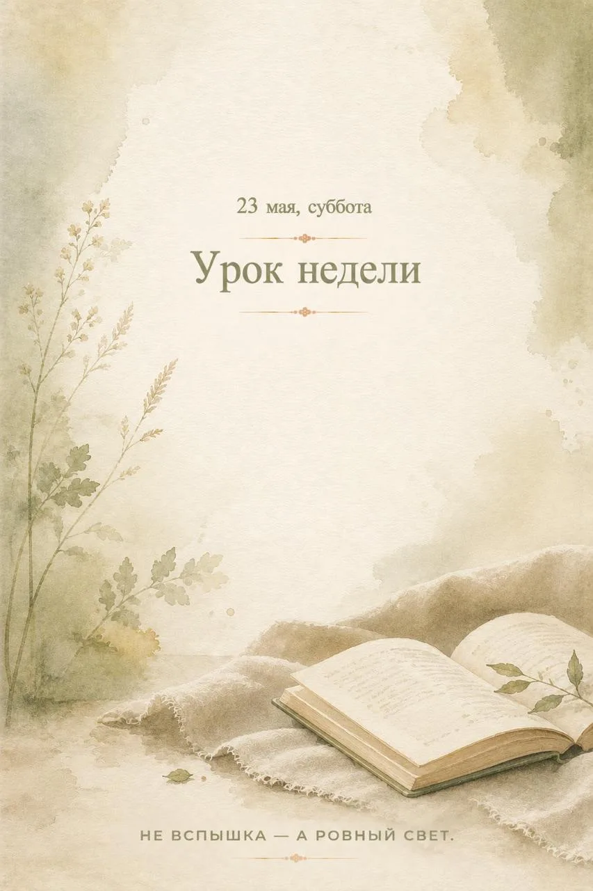 •   23 мая, суббота.  Урок недели.   До лета - совсем немного. Хороший момент, чтобы остановиться и 