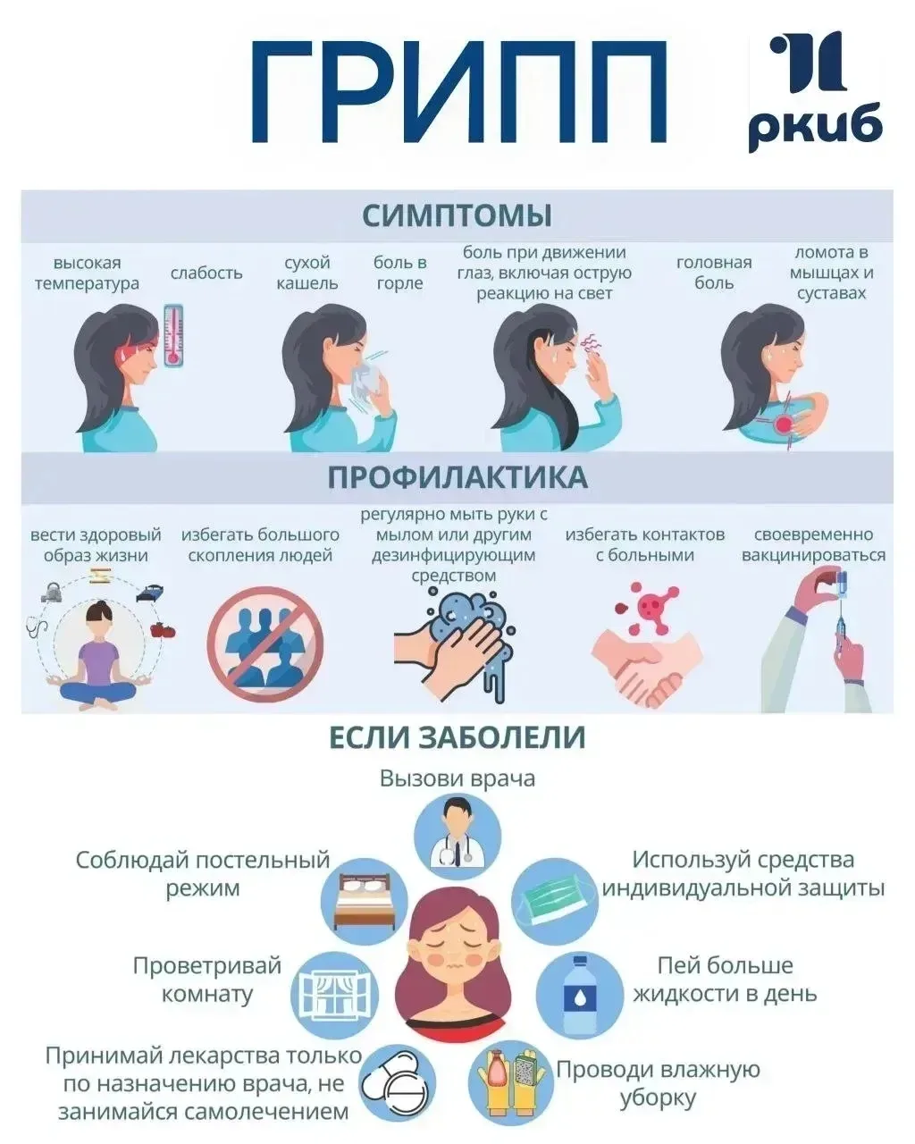 Грипп — это не просто простуда! 🌡 Памятка по профилактике и лечению
