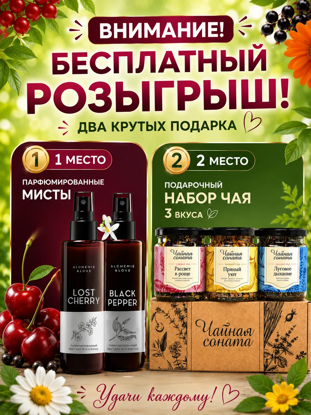 🎉 БЕСПЛАТНЫЙ РОЗЫГРЫШ! 🥳

Друзья, мы подготовили для вас 2 замечательных подарка! 🎁

🏆 Призы:

�