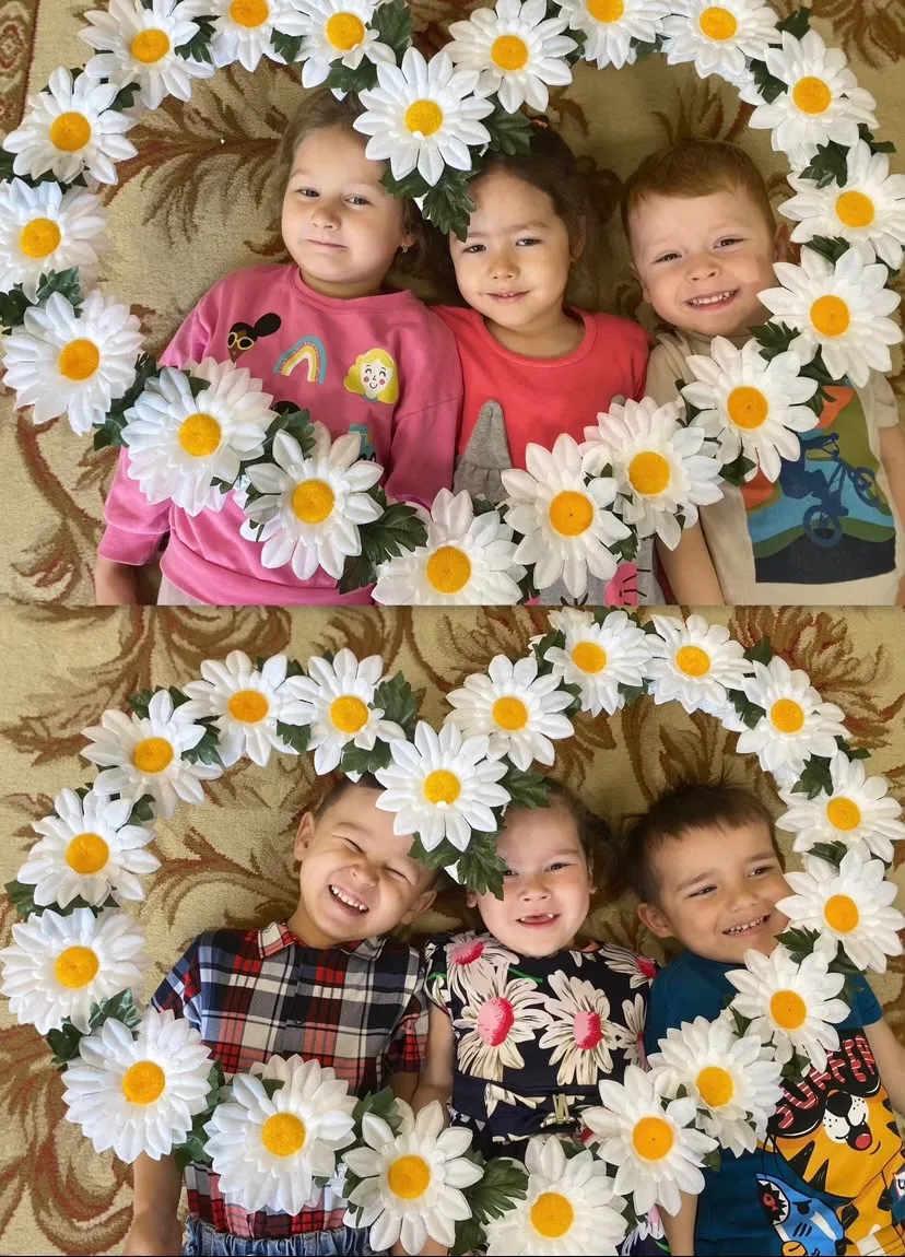 «Что за чудо на поляне
В дивном белом сарафане
И зелёная рубашка
С жёлтым пятнышком …. ромашка!»
Есл