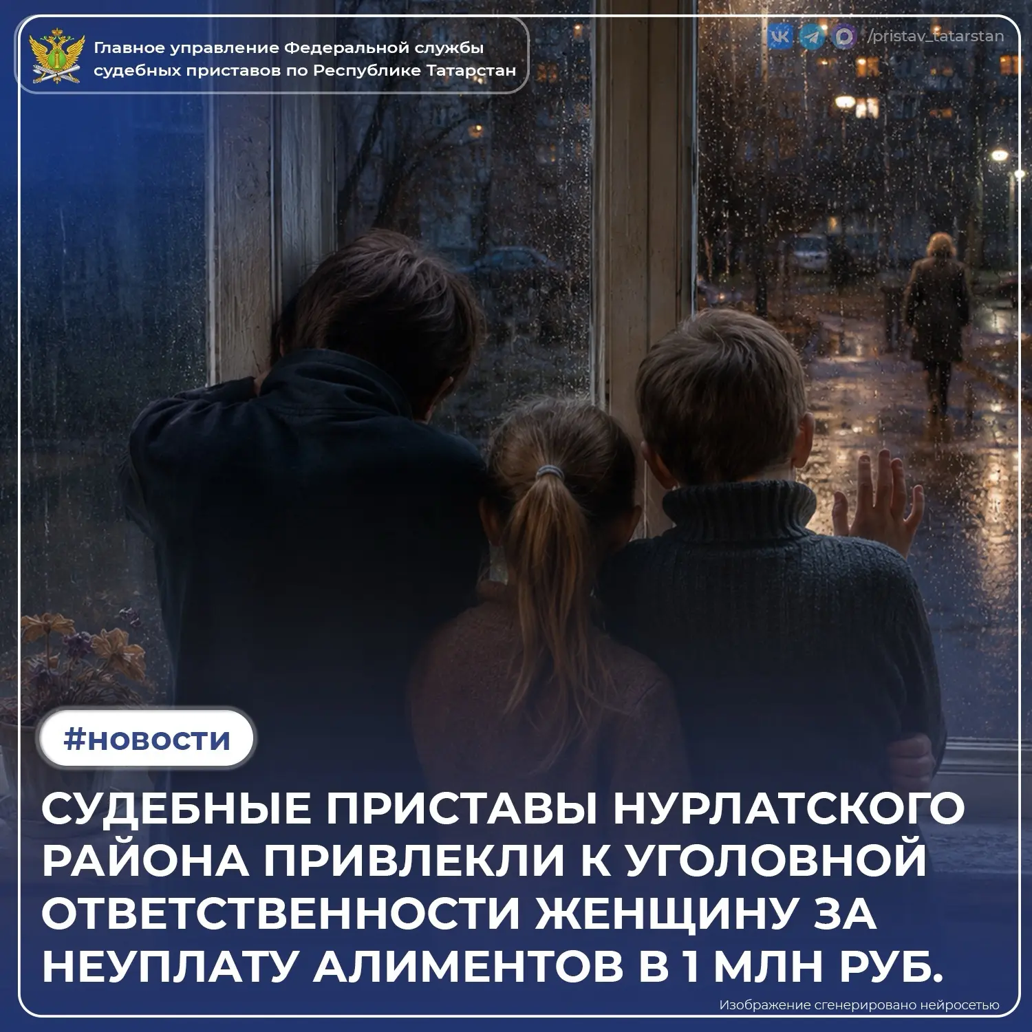 Более миллиона рублей - такой долг по алиментам накопила жительница Нурлатского района....