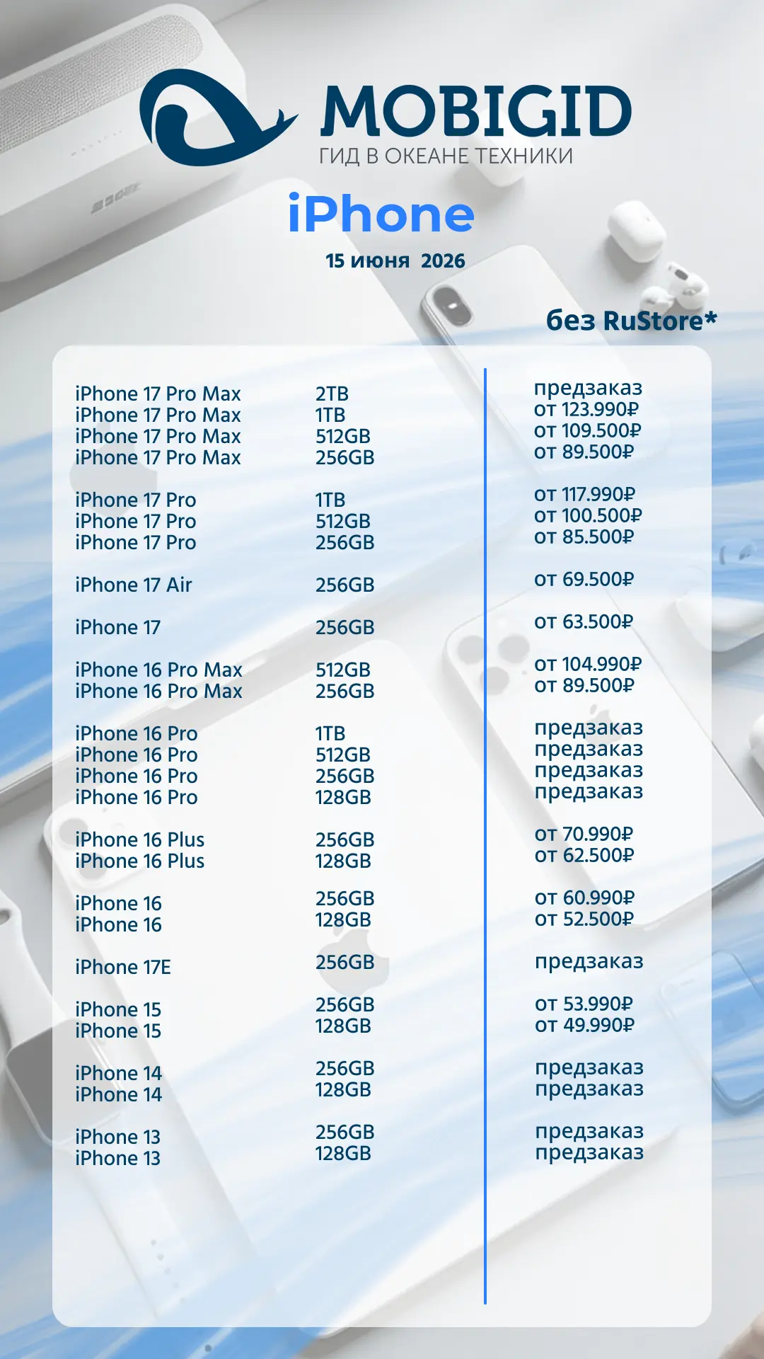 АКТУАЛЬНЫЙ ПРАЙС


1️⃣5️⃣.0️⃣6️⃣.2️⃣0️⃣2️⃣6️⃣

🔵Подарки при покупке устройств — AirPods 4, колонка 