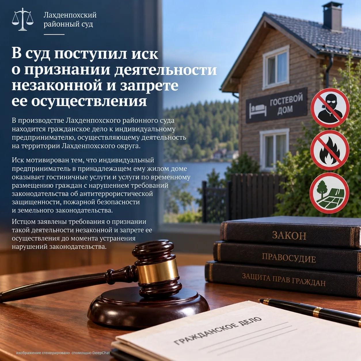 В производстве Лахденпохского районного суда находится гражданское дело к индивидуально...