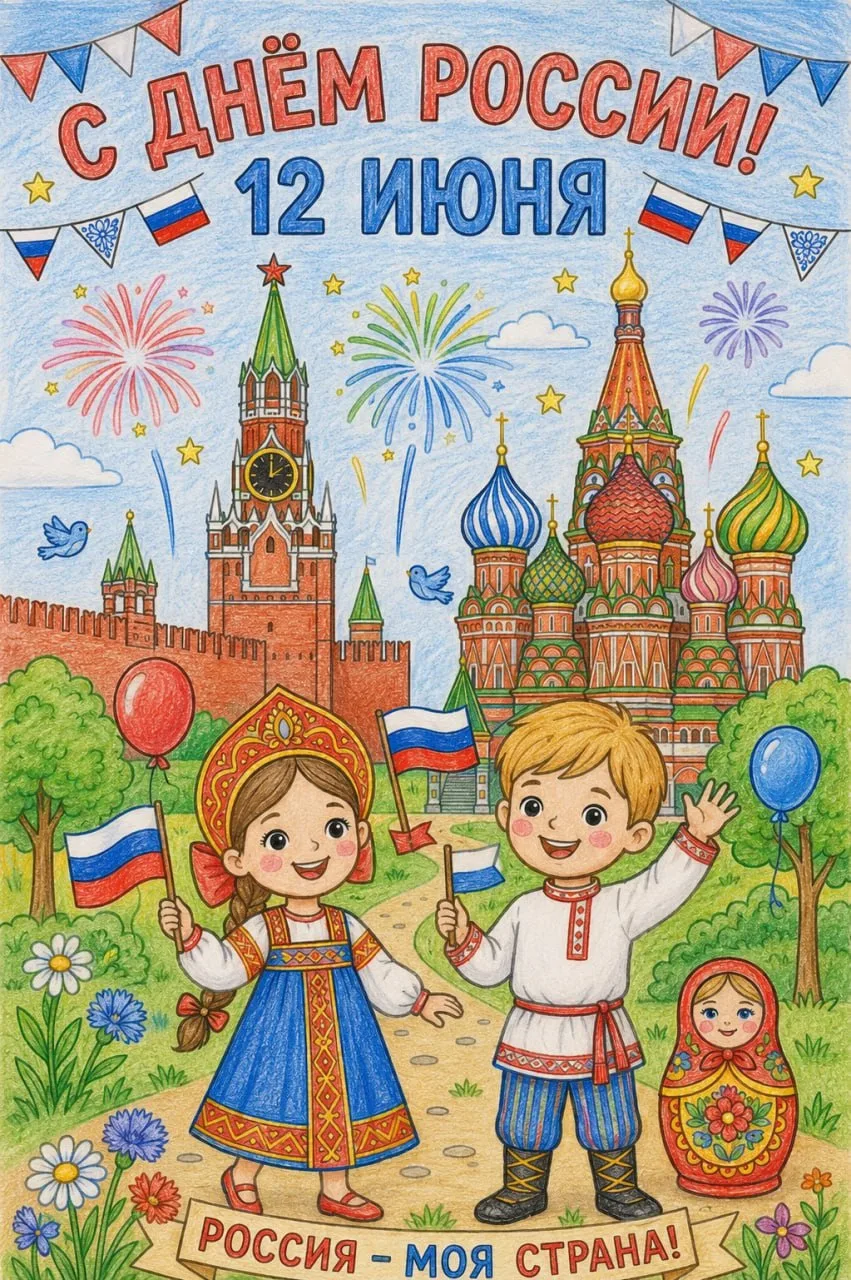Раскраска ко Дню России