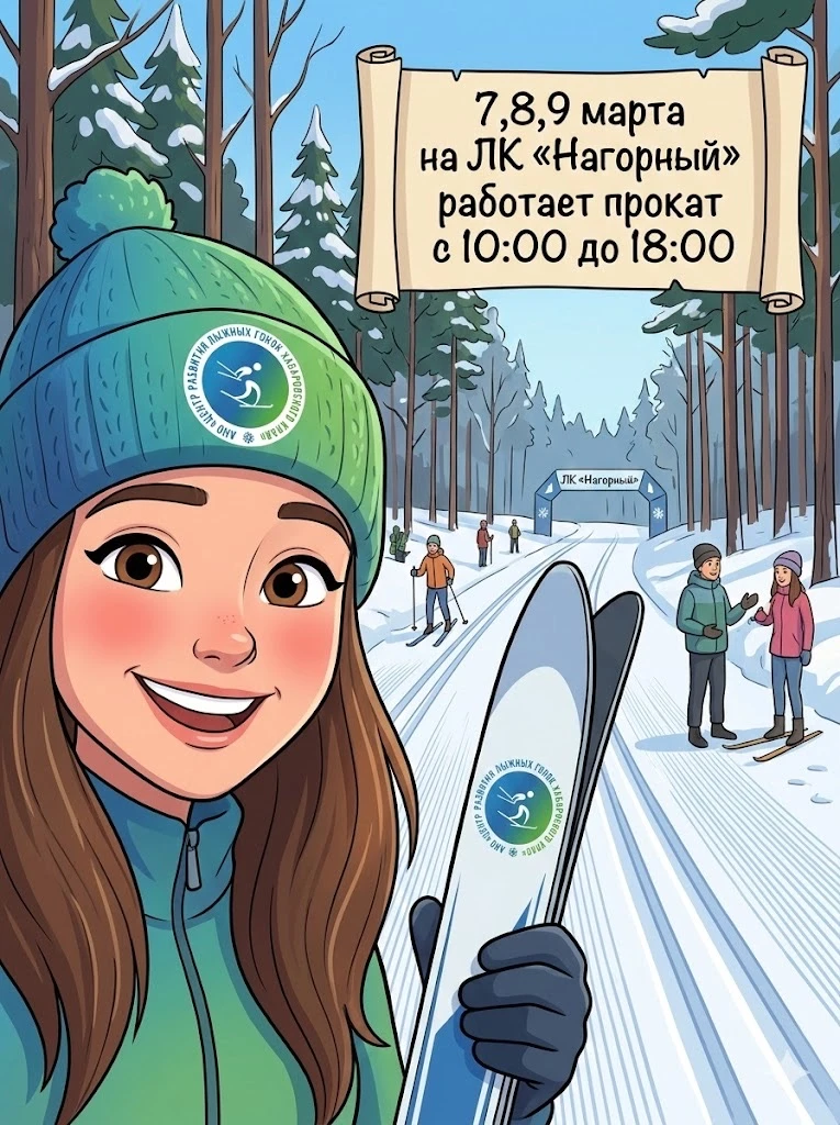 ‼️ Лыжный комплекс «Нагорный» работает на все 100% 7, 8 и 9 марта ‼️