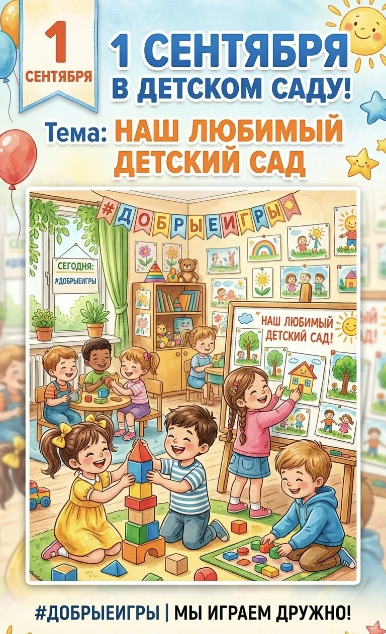 С 1 Сентября! День знаний в нашем детском саду! 🎉✨