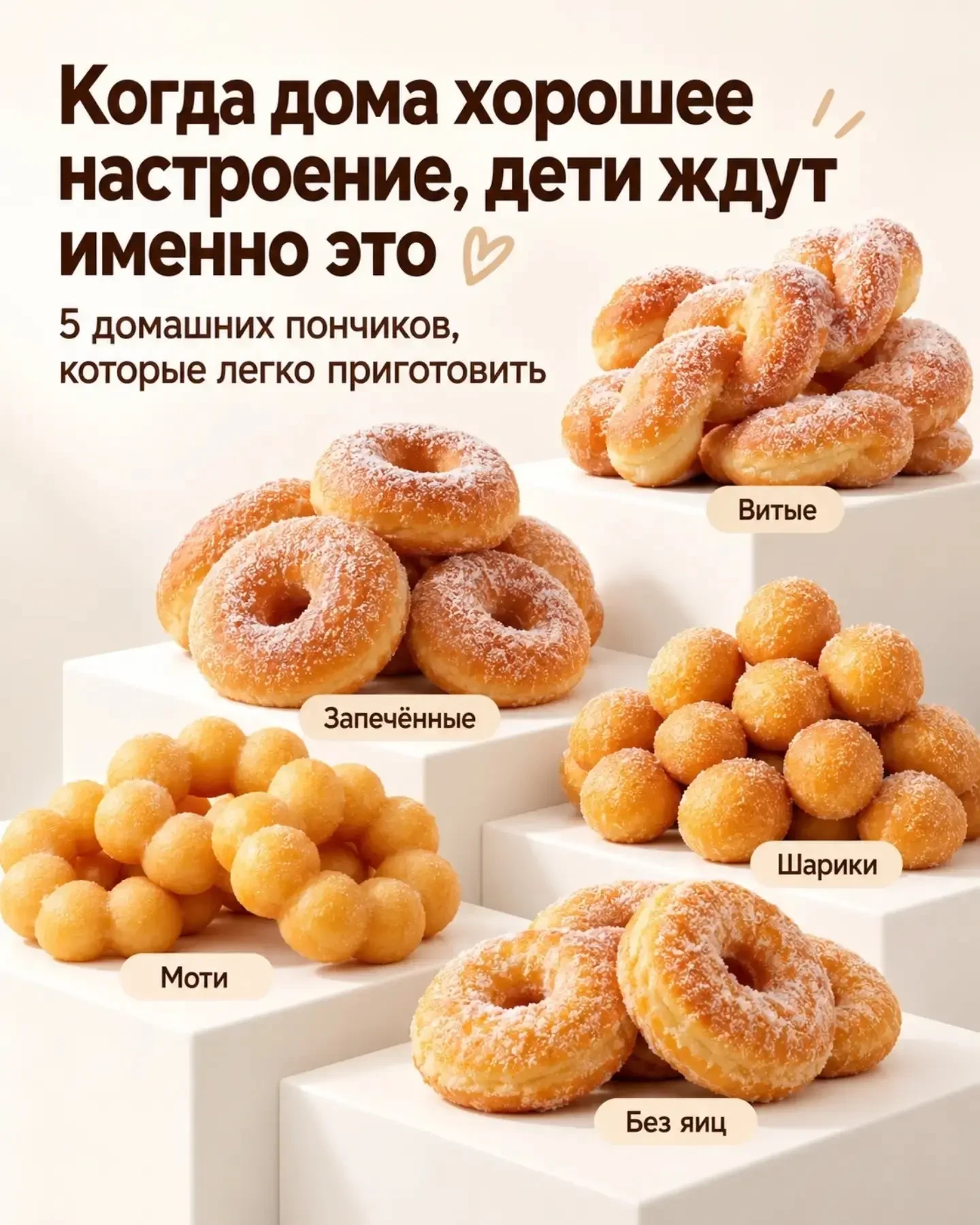 🍩5 домашних пончиков, которые легко приготовить
