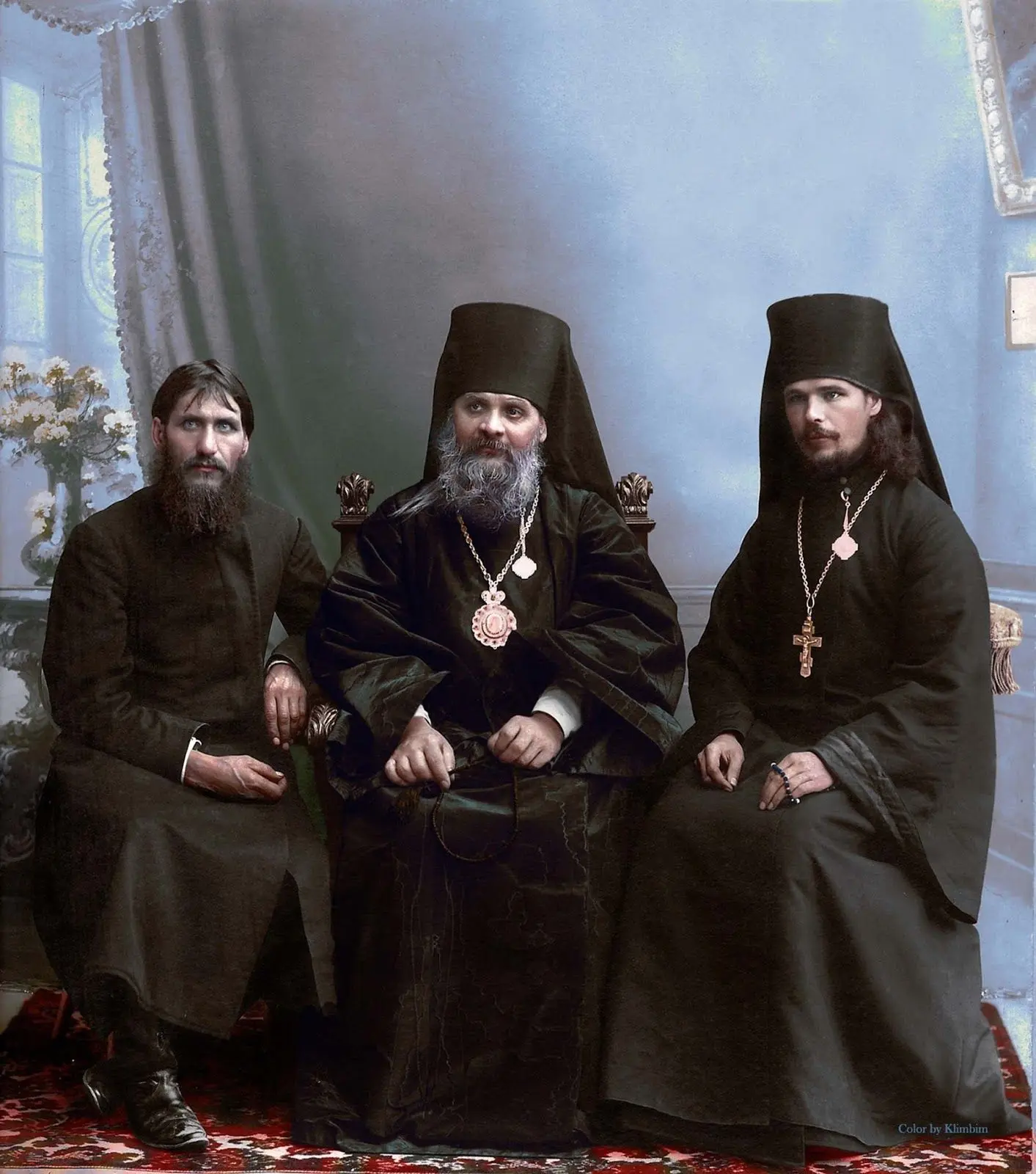 🔥Григорий Распутин, епископ Гермоген и иеромонах Илиодор в Царицыне: фотография 1906 года