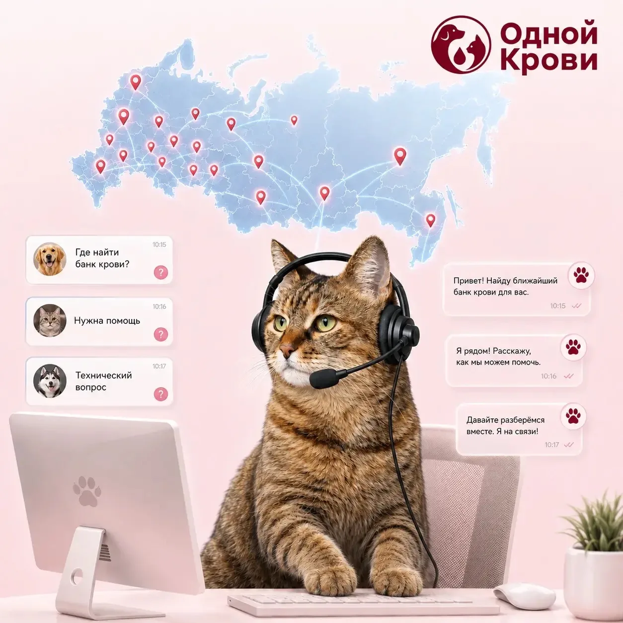 Где искать кровь для питомца – просто спросите Рысю

Наша Помощница Рыся активно консультирует о бан