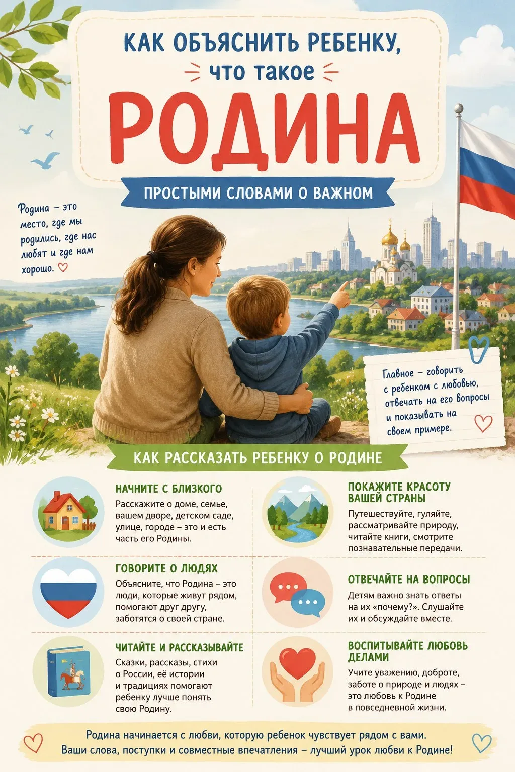 В пятницу, 12 июня, мы празднуем День России! 🇷🇺

Предлагаем рассказать малышам больше о нашей Род