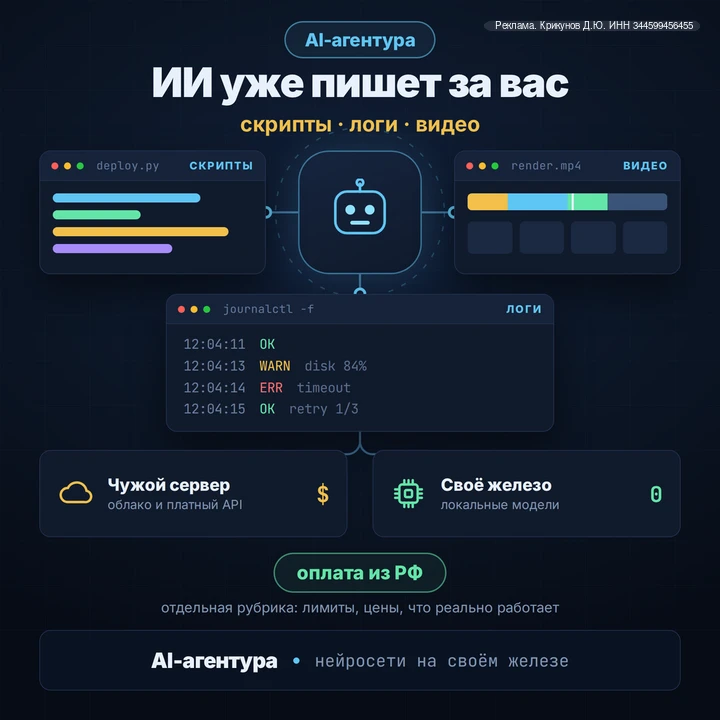 ИИ уже пишет за вас скрипты, разбирает логи и режет видео