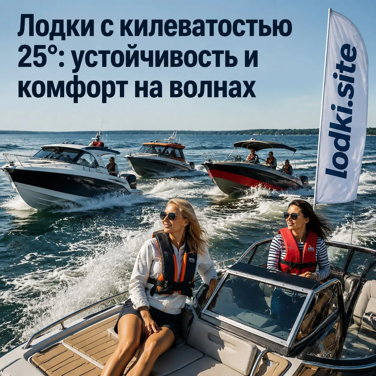 Лодки с килеватостью 25° обеспечивают хорошую устойчивость и плавность хода на волнах.