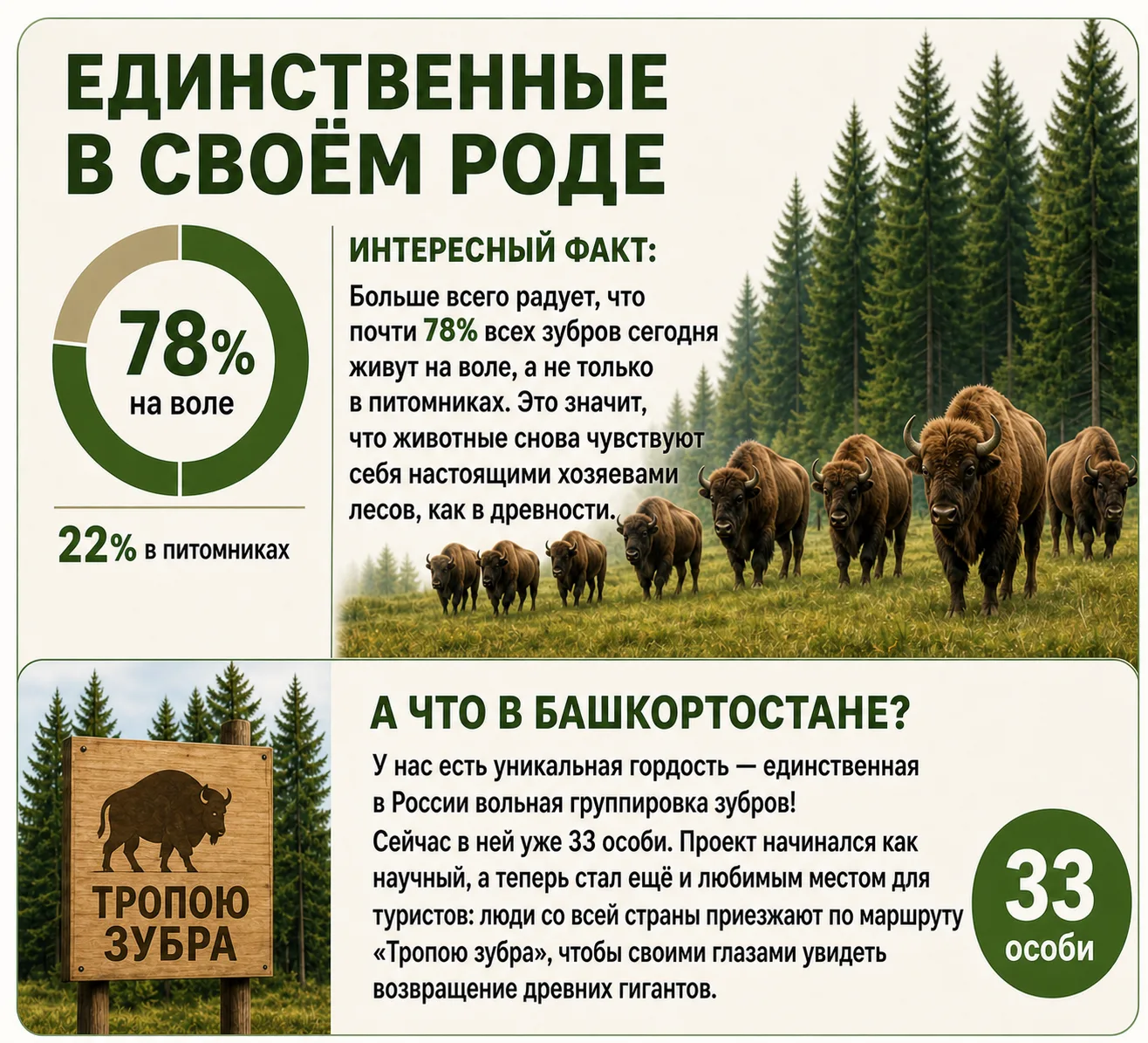 Донъяла зубрҙарҙы нисек ҡотҡаралар һәм Башҡортостанда дауам итәләр?  🦬