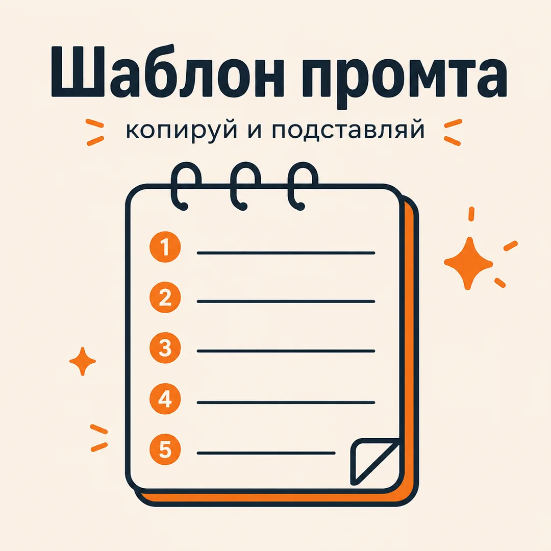 Вот шаблон промта, который закрывает 80% бытовых задач. Можно копировать и подставлять ...
