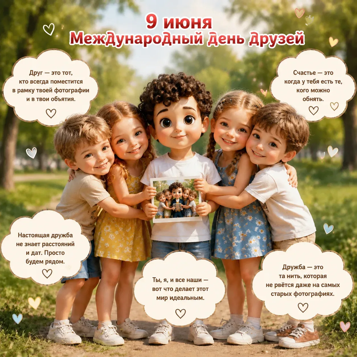 Дружить — это здорово! 💛
В нашем детском саду дружба начинается с улыбки 😊
9 июня мы отмечаем тёпл