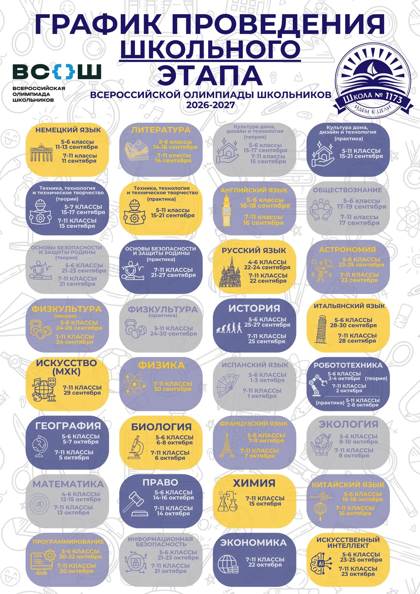 Памятка для участника школьного этапа ВСОШ 2026–2027.