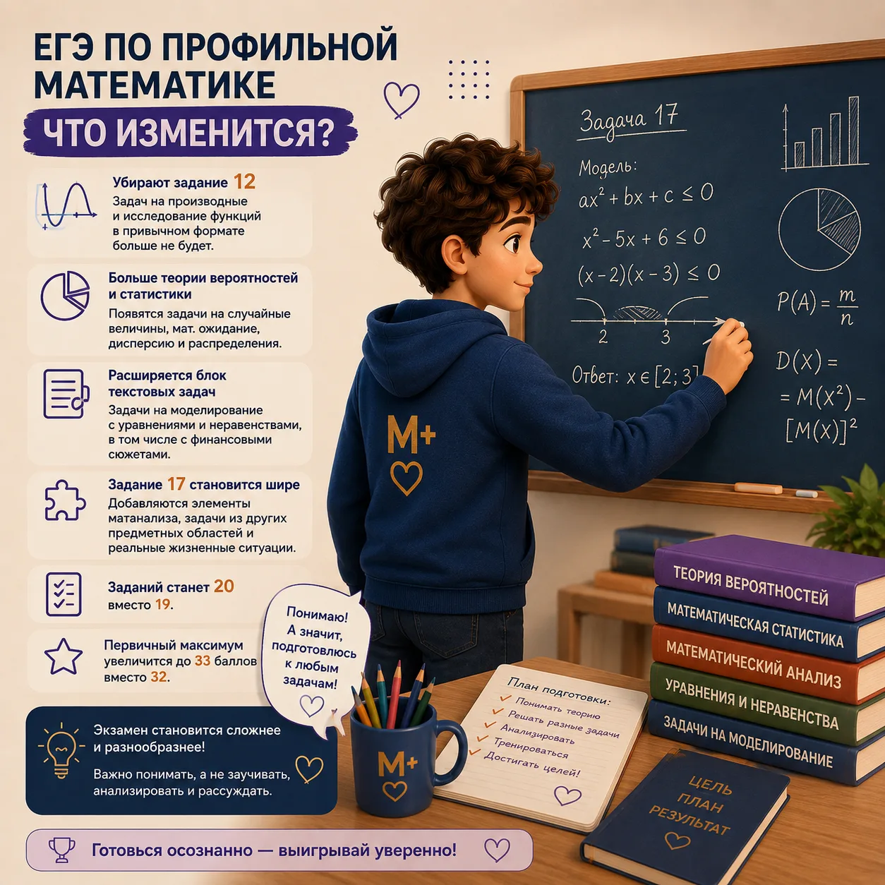 📢 ФИПИ опубликовал предварительные изменения ЕГЭ по профильной математике.