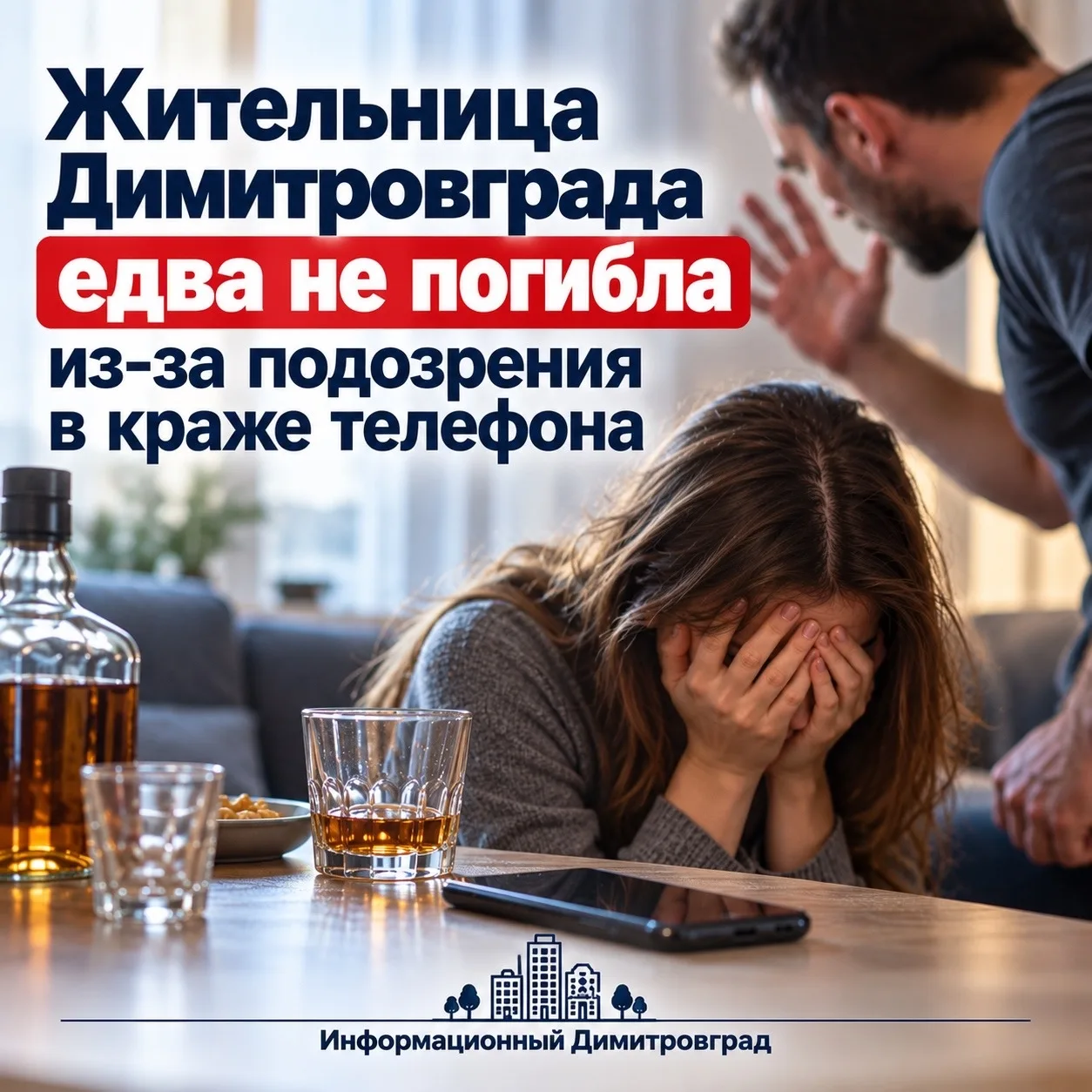 Жительница Димитровграда едва не погибла из-за подозрения в краже телефона