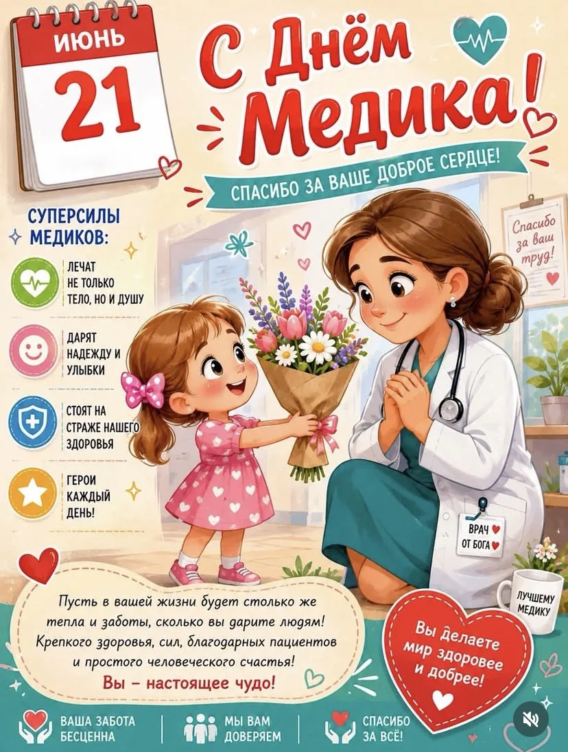 День медицинского работника в 2026 году отмечается сегодня, 21 июня.