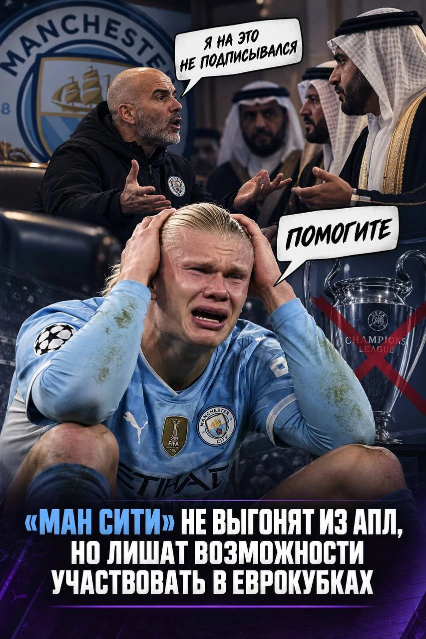🏴󠁧󠁢󠁥󠁮󠁧󠁿😲 «Манчестер Сити» не станут наказывать сразу — с них будут снимать по 2...