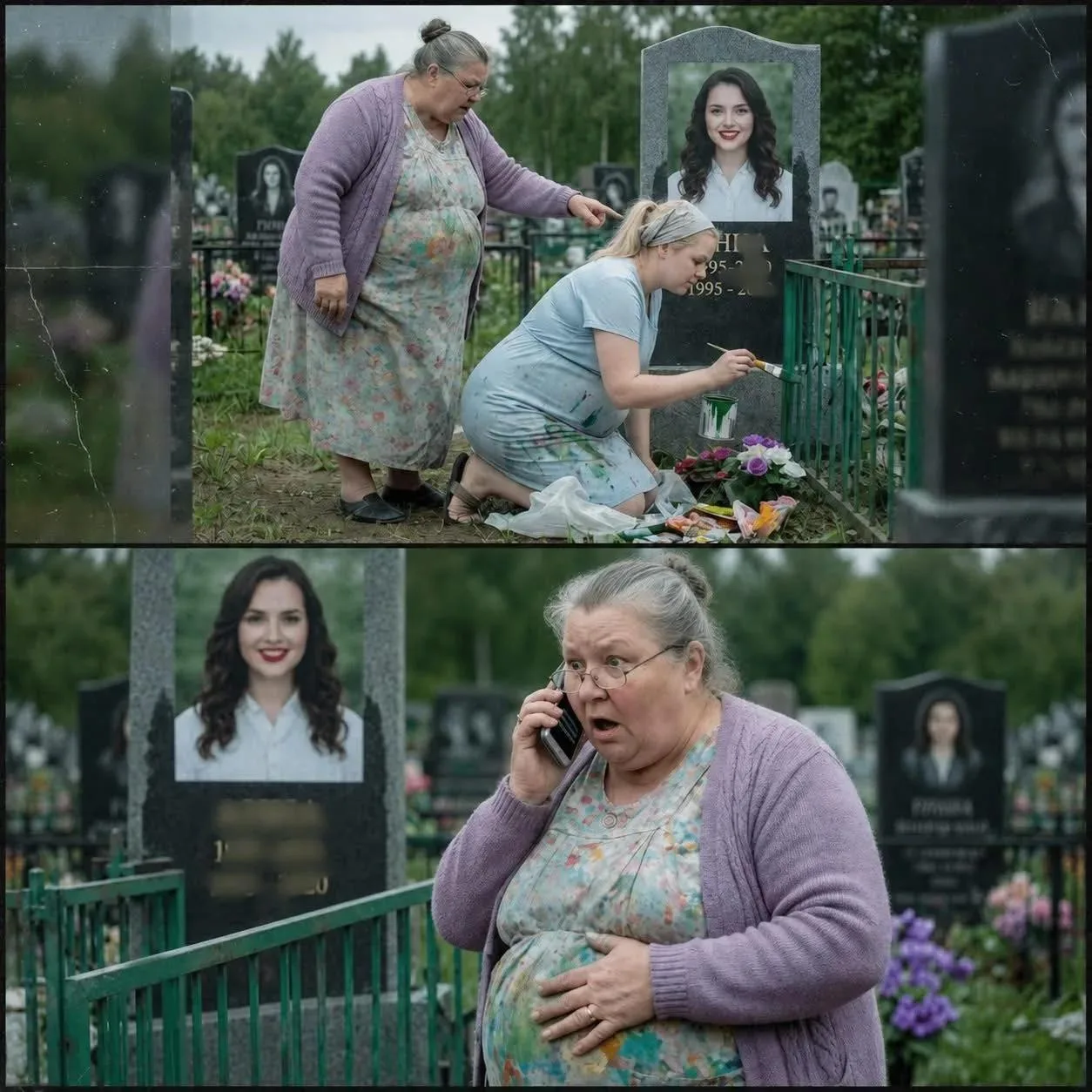 Лариса вздрогнула так резко, что кисть выпала из пальцев и ударилась о камень, оставив ...