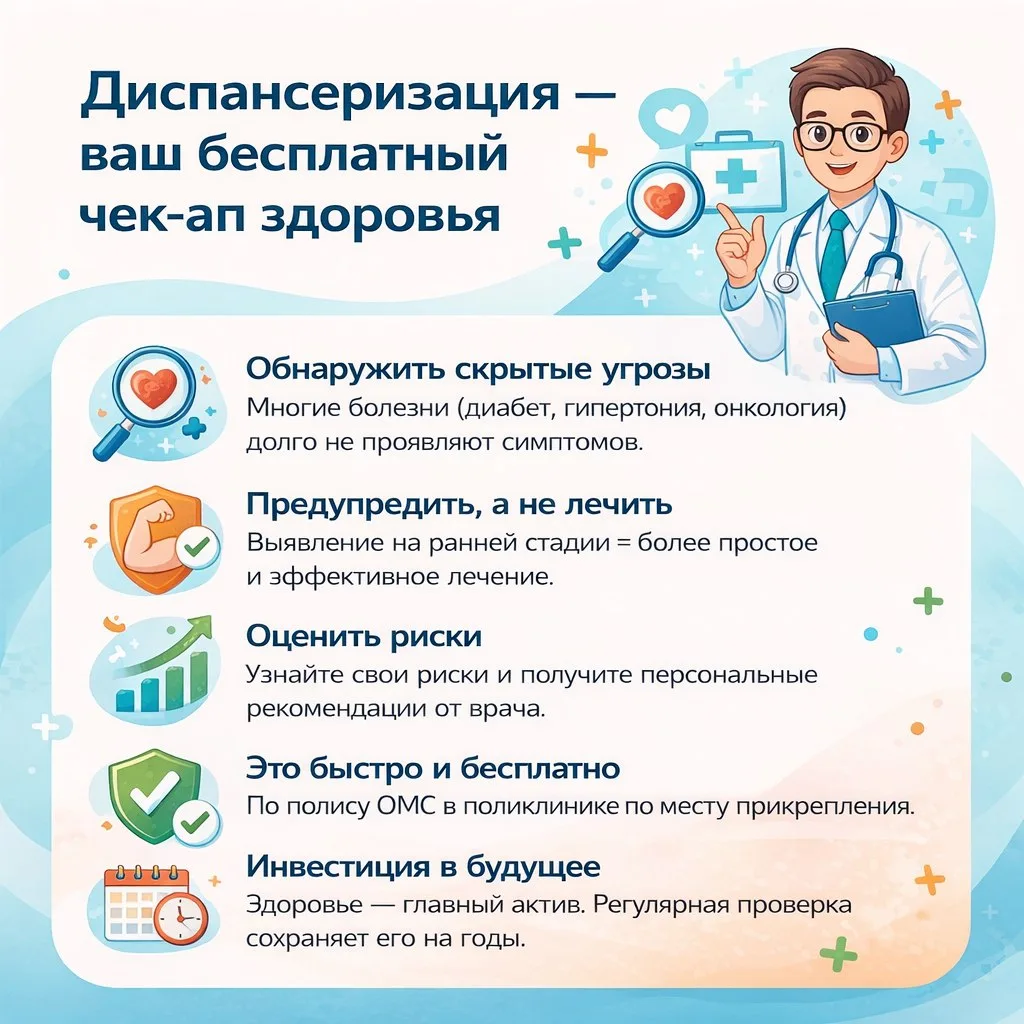 👍 Лучший способ проверить здоровье — диспансеризация.