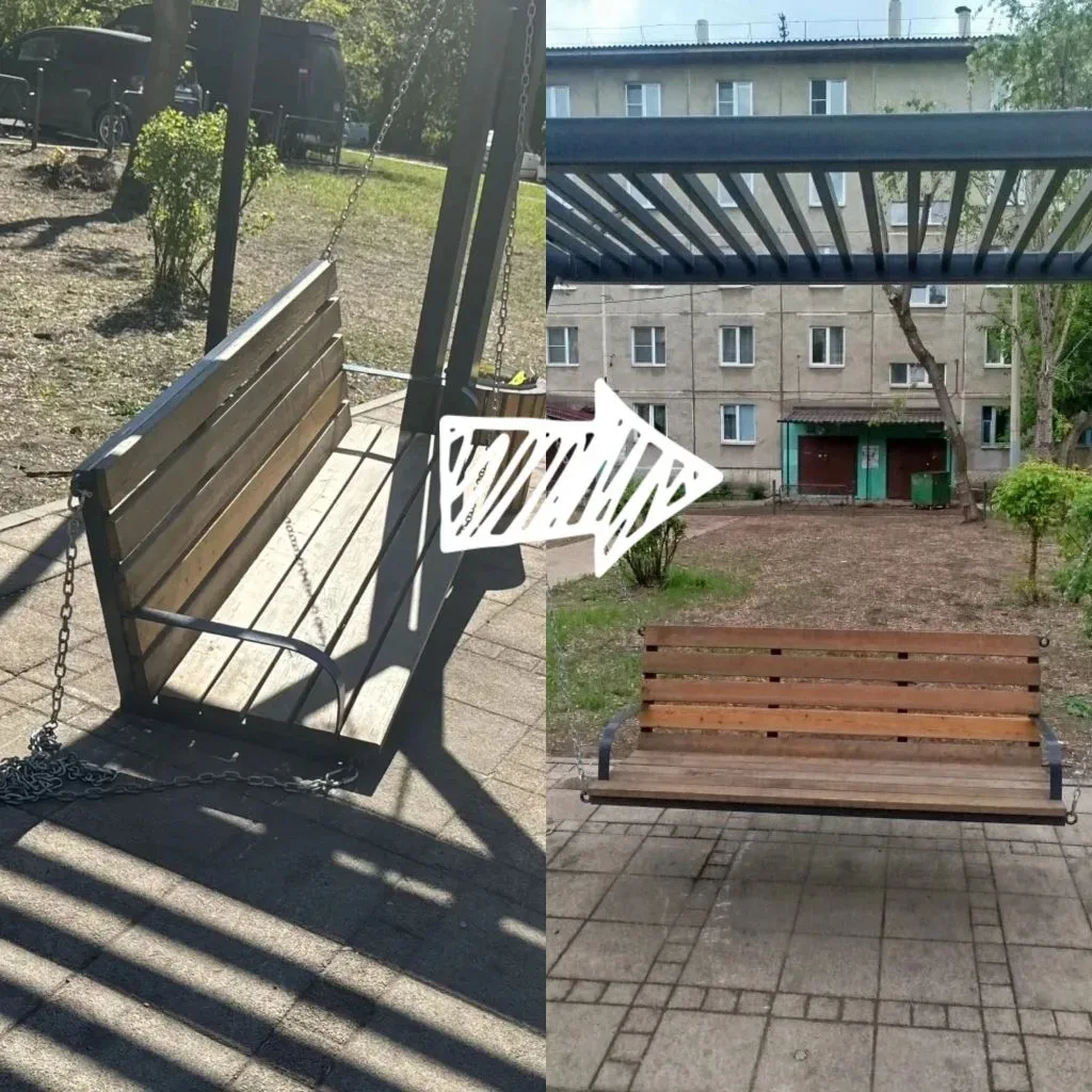 Починили качелю в сквере "Школьный" ✔️