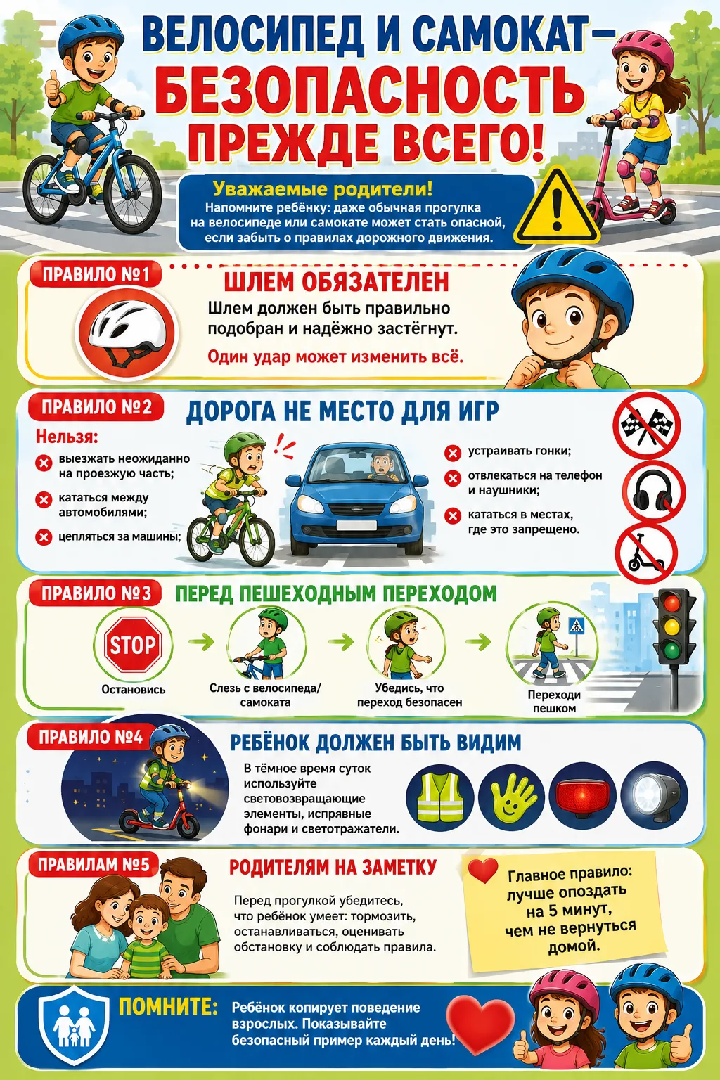 🚲 ВЕЛОСИПЕД И САМОКАТ — БЕЗОПАСНОСТЬ ПРЕЖДЕ ВСЕГО!