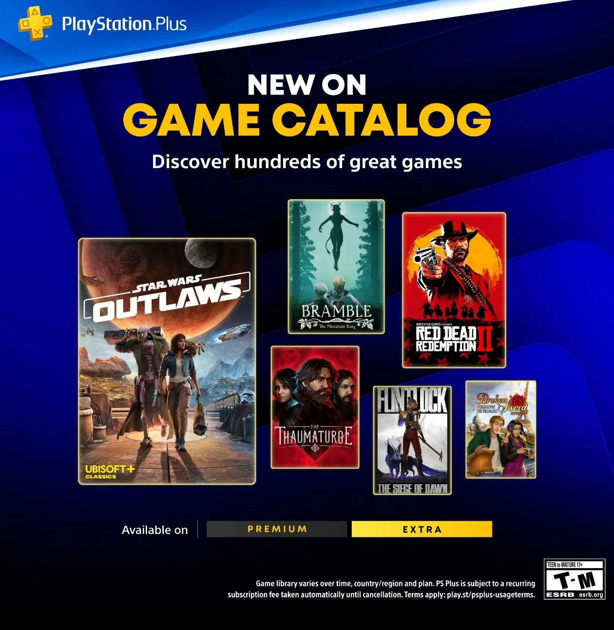 Red Dead Redemption 2, Star Wars Outlaws, Bramble: The Mountain King и The Thaumaturge добавят в PS 