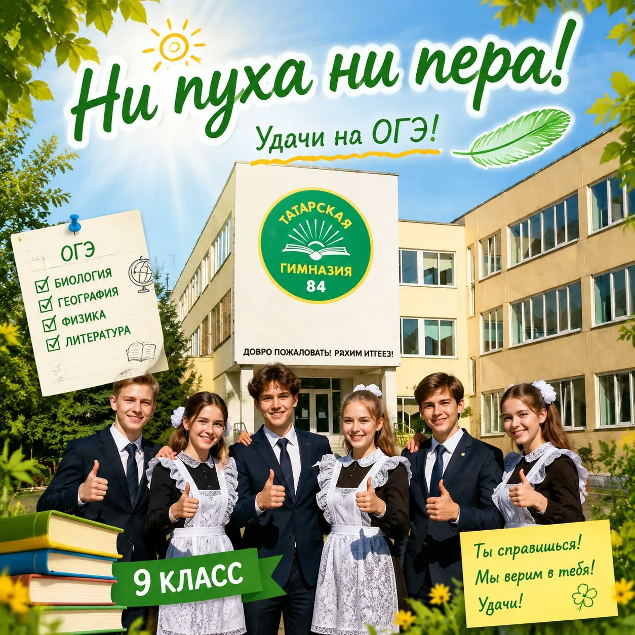 Уважаемые девятиклассники! 

Сегодня, 16 июня, для вас наступил ответственный день — экзамены по био