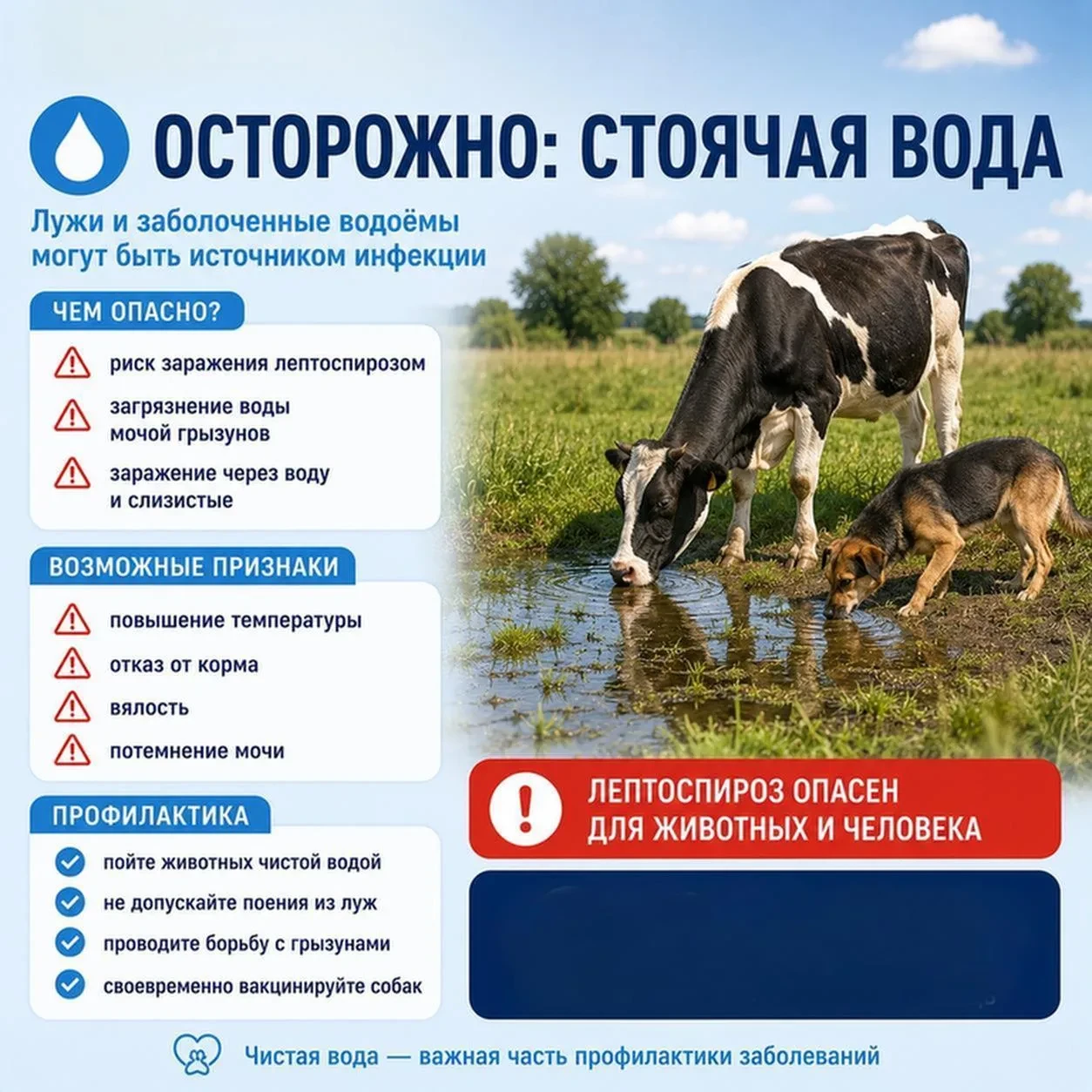 Осторожно: заболоченные водоёмы и лужи могут быть опасны

С наступлением тёплого сезона многие живот