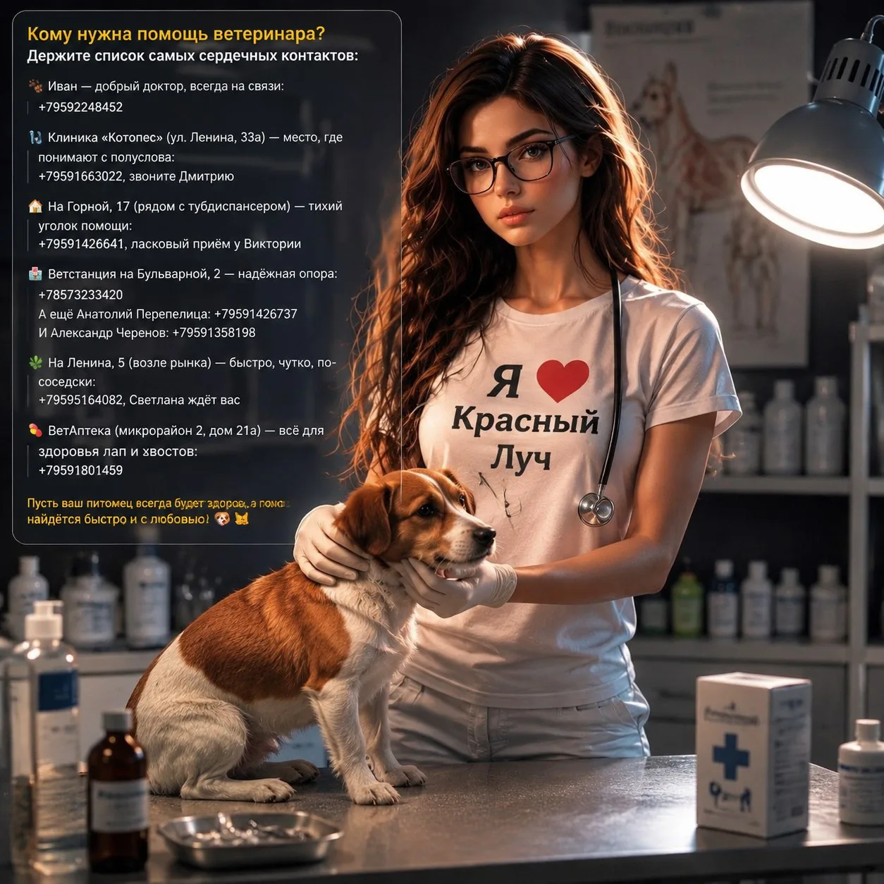 💛 Кому нужна помощь ветеринара? Держите список самых сердечных контактов:  🐾 Иван — добрый доктор, в